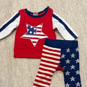 Red Star and Stripes Baby Set